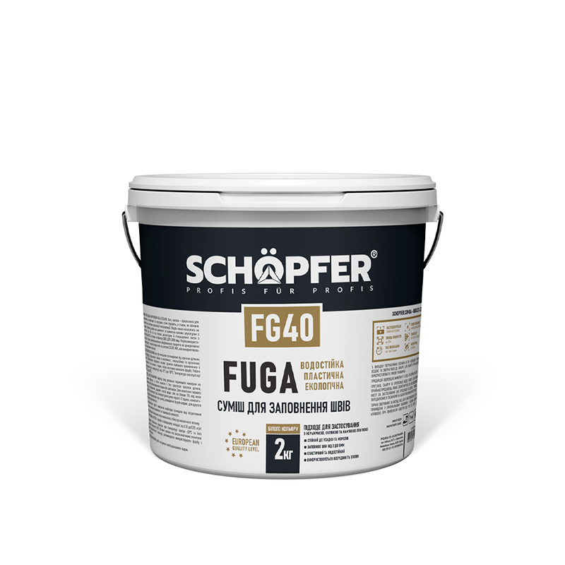 Суміш для заповнення швів біла Fuga FG-40 2,0кг SCHÖPFER